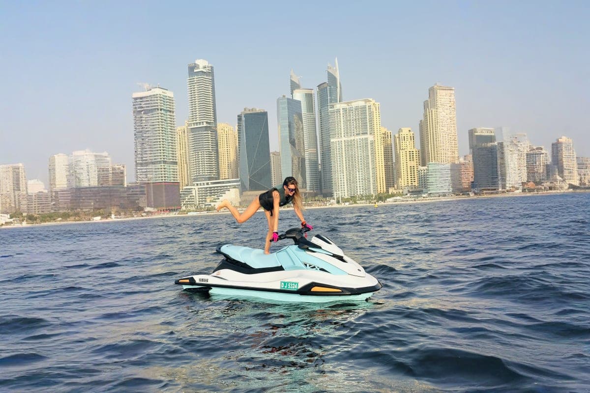 Jet skiiing under the sun